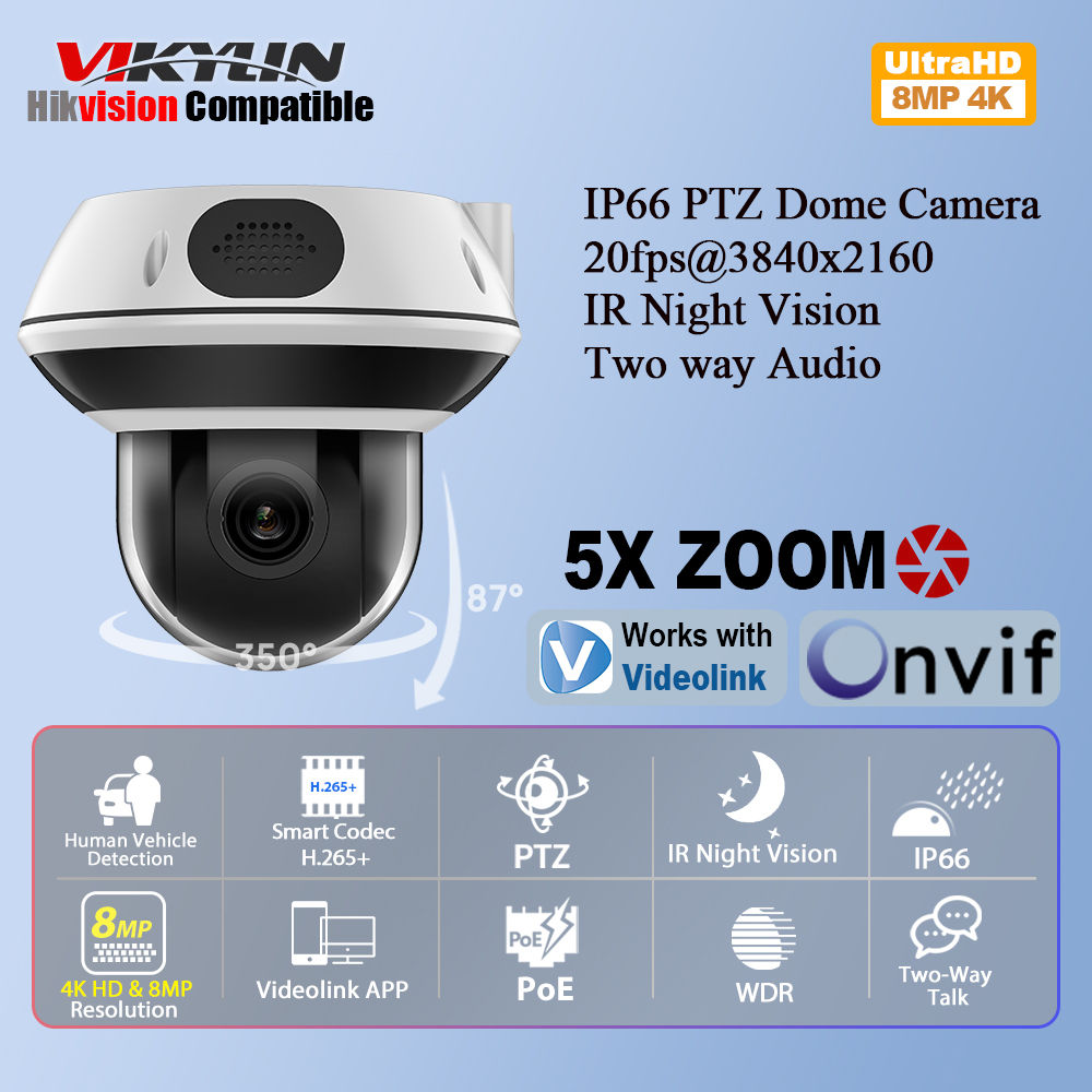 Home Security Online - Vikylin 8MP Dome PTZ 5X Zoom