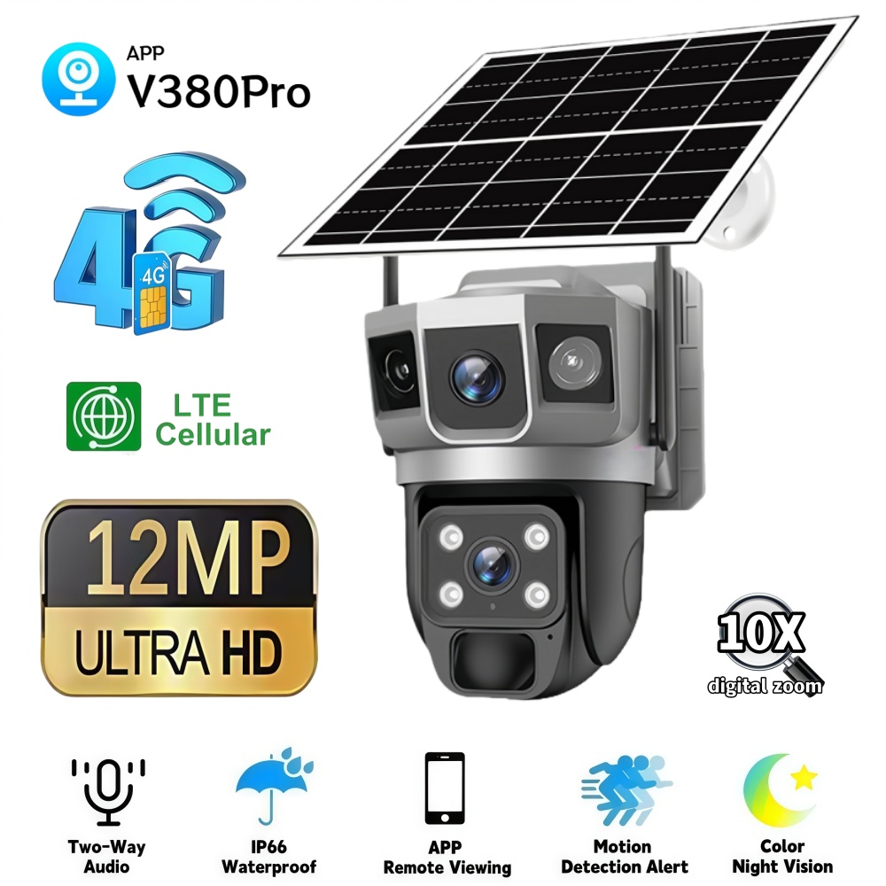 Home Security Camera System - 4G Camera Outdoor Solar Surveillance Camera