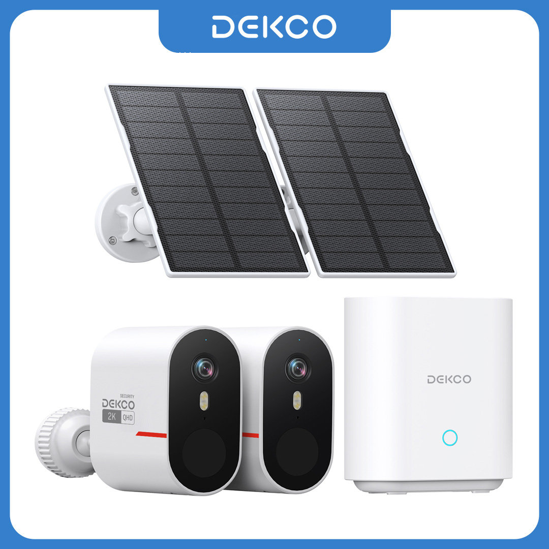 Home Security Systems Wireless - Dekco 3MP WiFi Solar Camera System