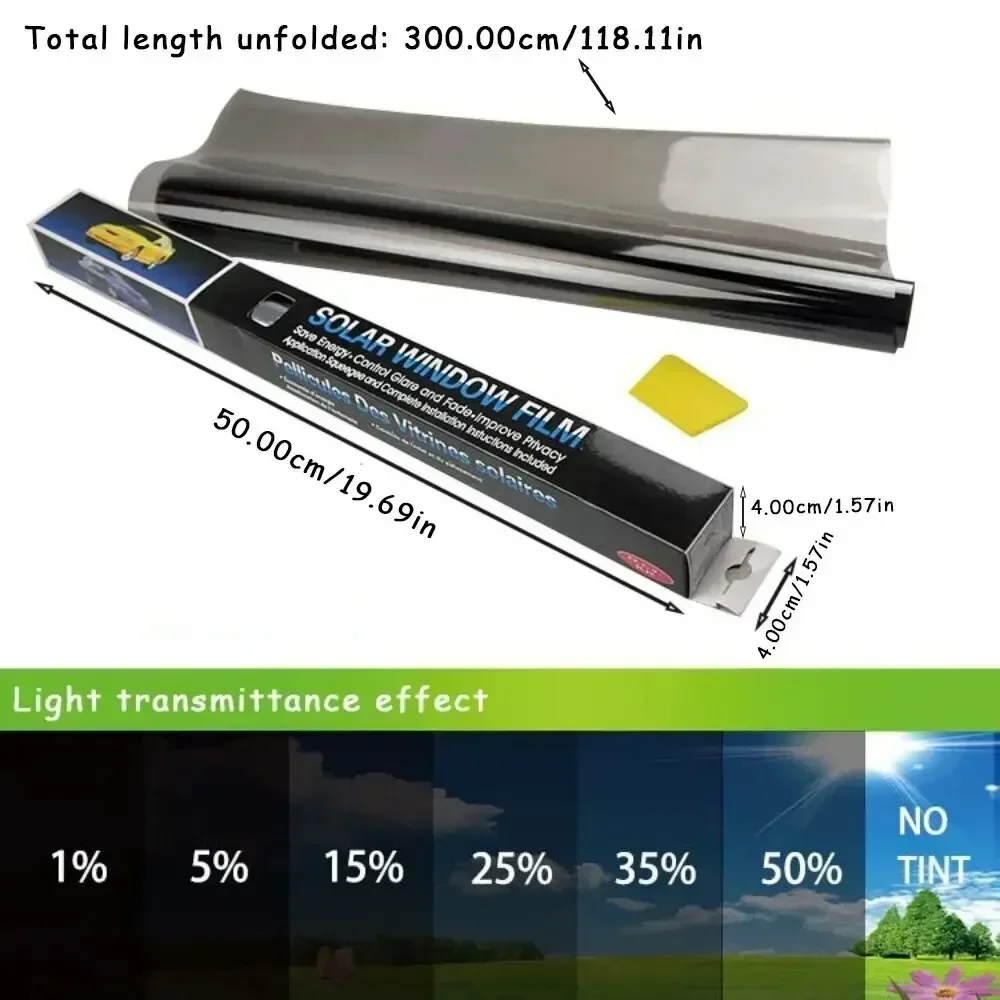 Home Security For Windows - 3Mx50CM VLT Black Car Window Foils