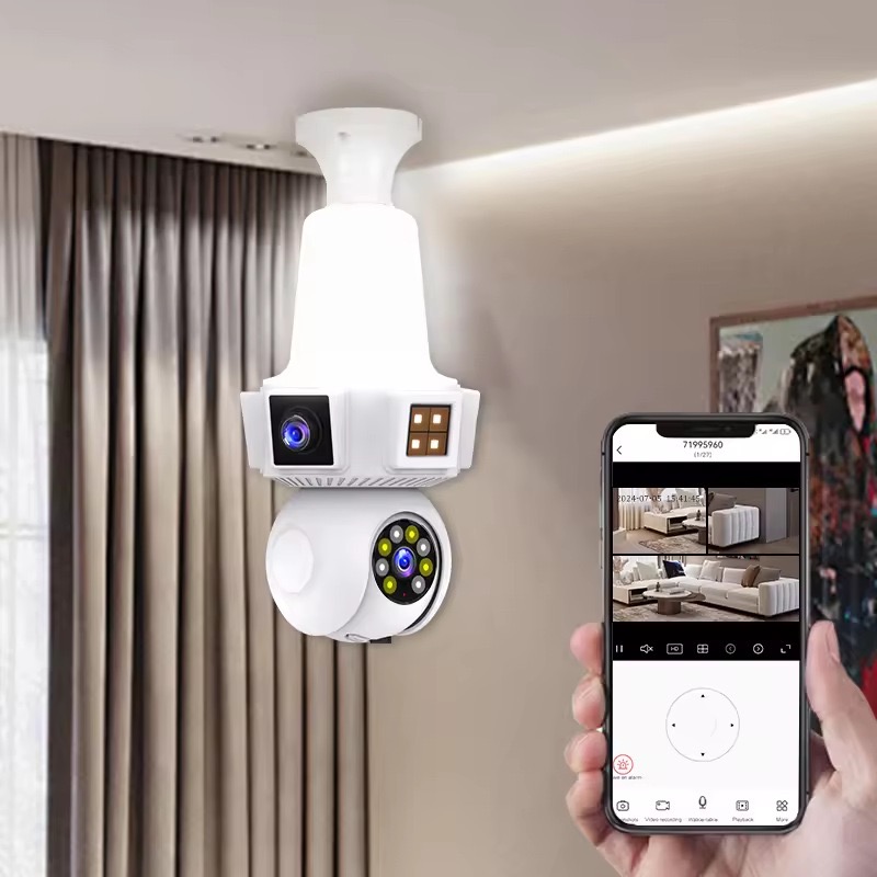 Home Security Flood Lights - 6MP V380pro APP Dual Lens Full
