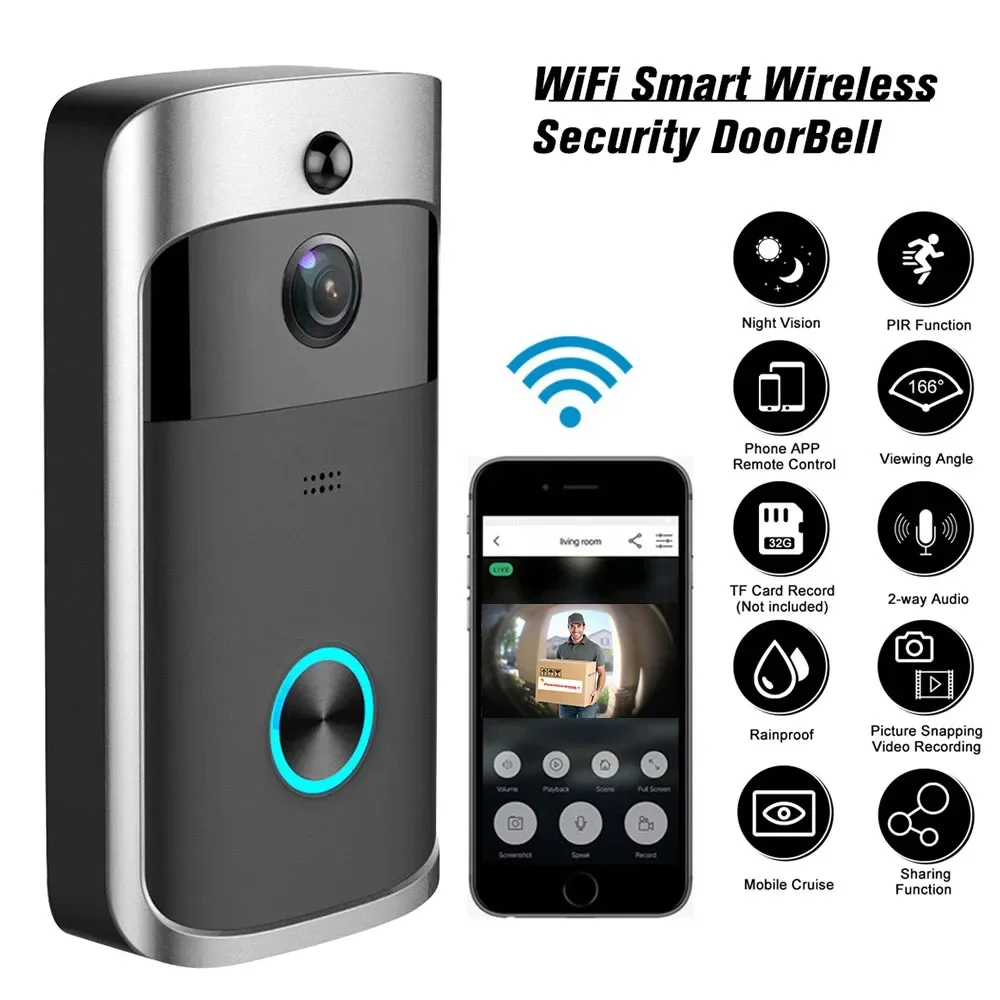 Home Security Bell - 720P HD Smart Home Wireless WIFI