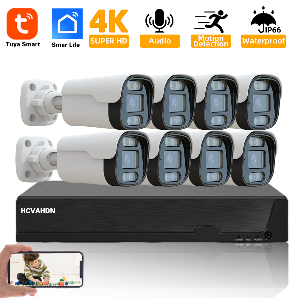 Home Security Camera System - 4K 8MP TUYA Security Kit 8CH