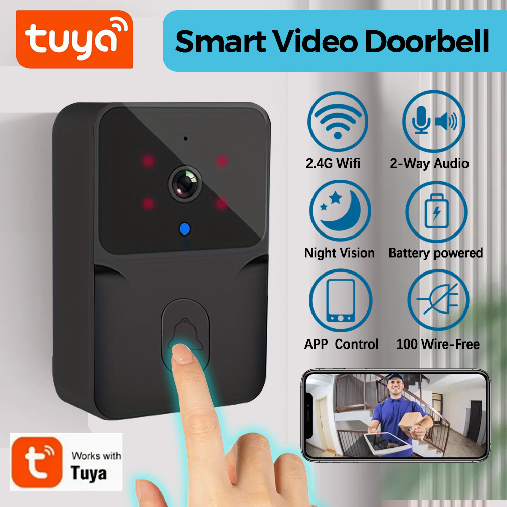 Home Security Bell - Tuya Wireless Smart Video Doorbell, 2.4G