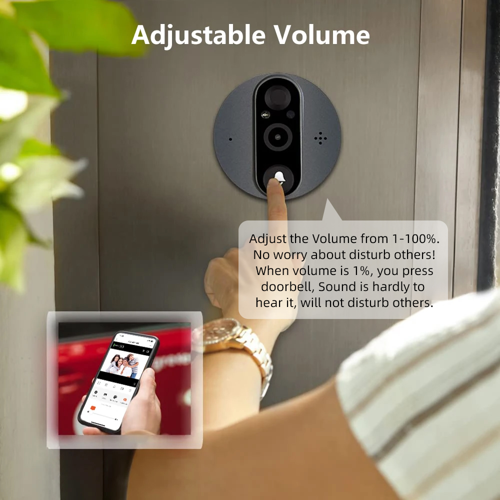 3MP WiFi Smart Tuya Peephole 5 - Home Security Bell review and price