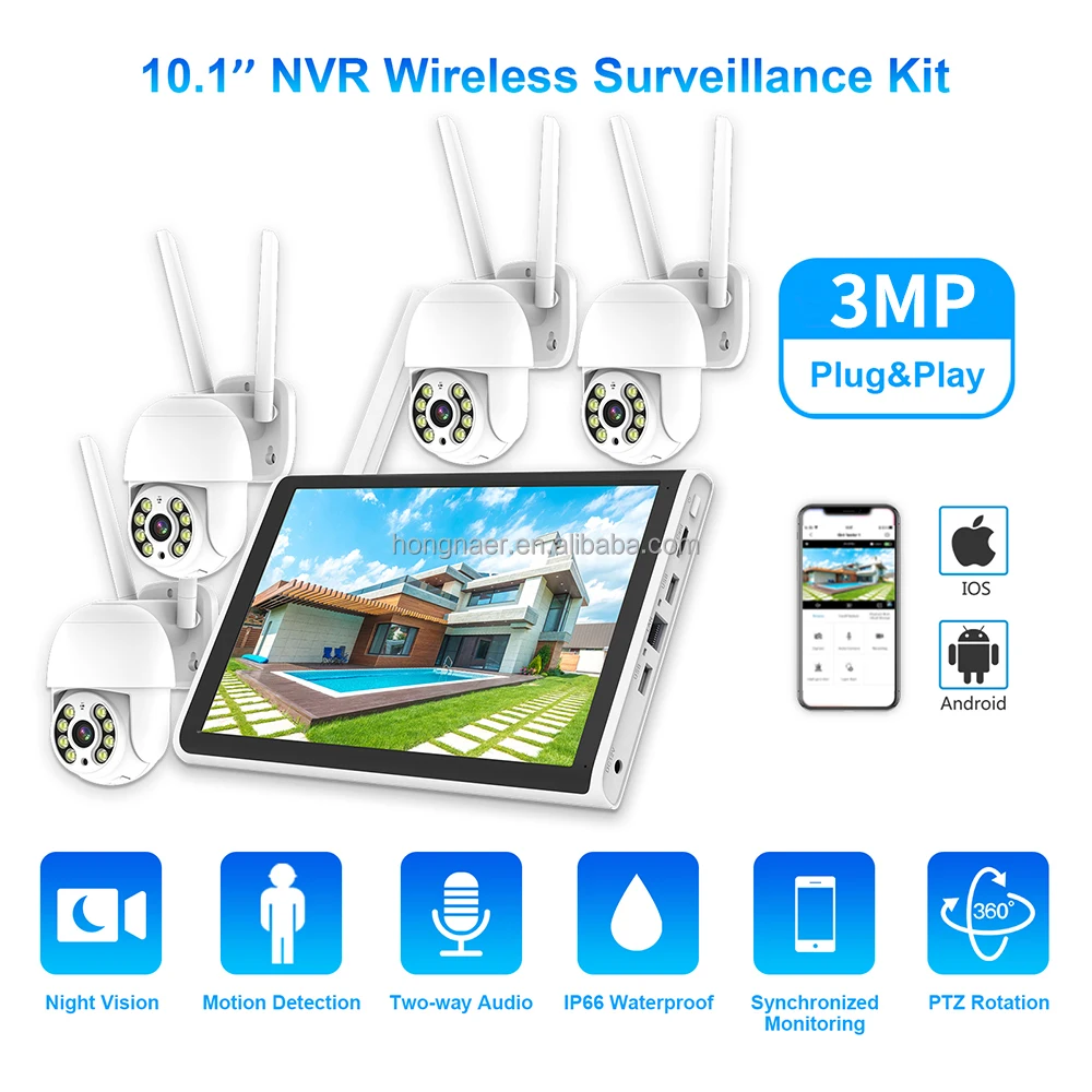 2026 Hongnaer 3MP 4 Channel Wi - Home Security Systems Wireless review and price