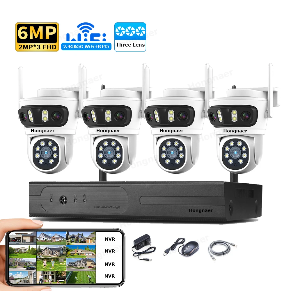 2026 Hongnaer 6MP 4CH 3 Lens 2 - Home Security Systems Wireless review and price