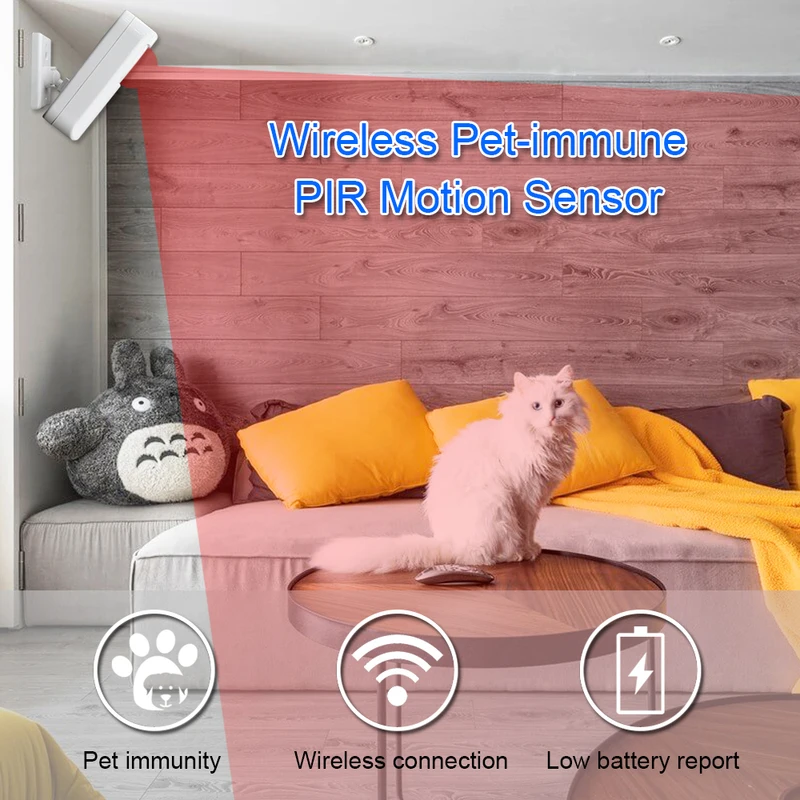 White Wireless 433MHz Infrared - Pet Immune Pir Sensor review and price