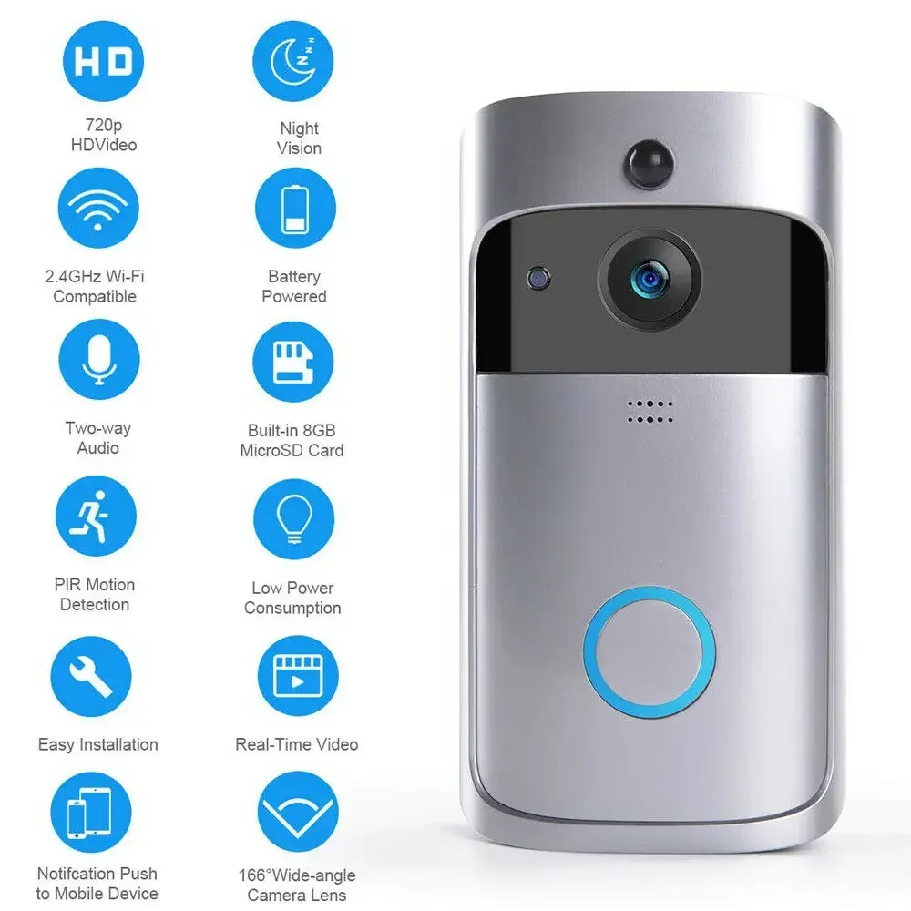 720P HD Smart Home Wireless WI - Home Security Bell review and price