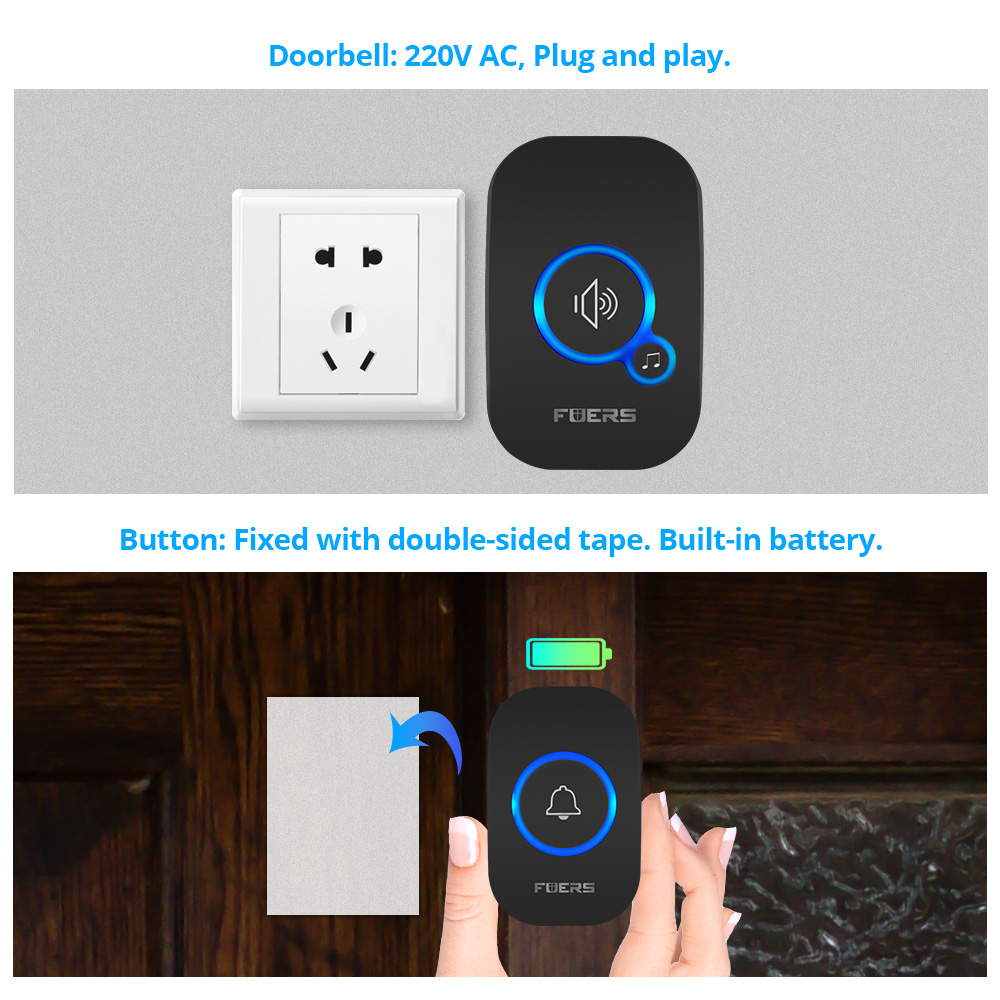 Fuers Wireless Doorbell Home W - Home Security Bell review and price