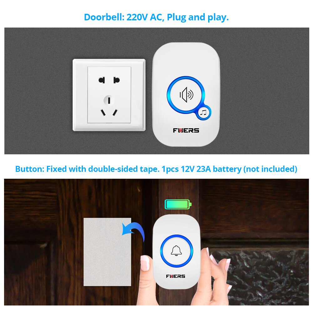 Fuers Wireless Doorbell Waterp - Home Security Bell review and price